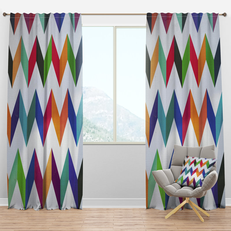 Panneau de rideau simple semi-diaphane avec passe-tringle Design III, l 52 po x L 90 po