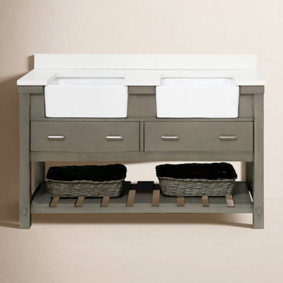 Hitton 60 " Pine Double Bathroom Vanity
