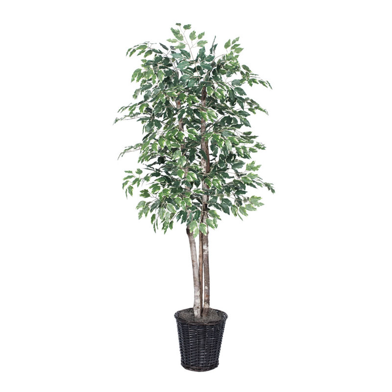 Ficus artificiel en pot de style panier