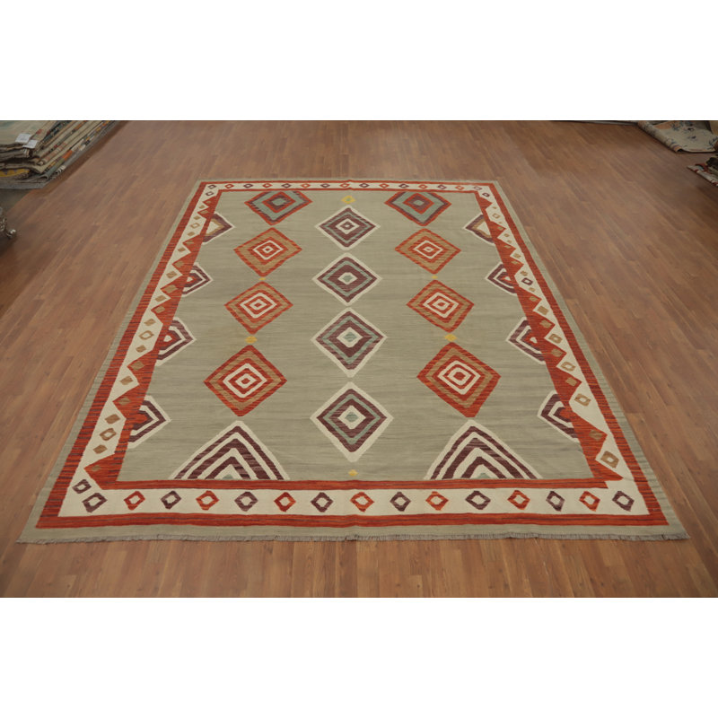 Tapis kilim vibrant fait à la main 9 x 12