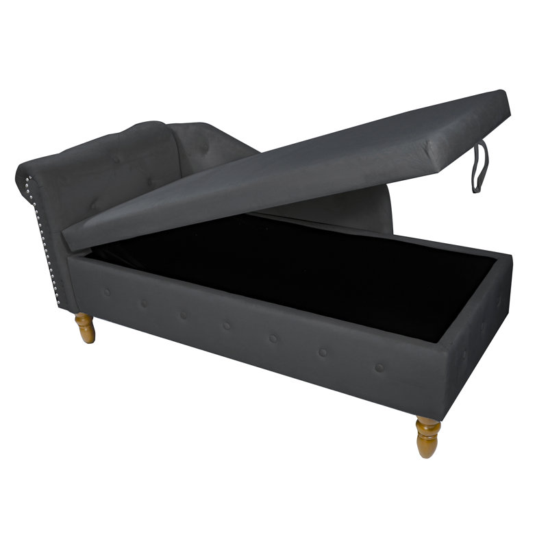 Chaise de chambre de luxe en velours noir avec rangement fonctionnel et coussin de salon élégant
