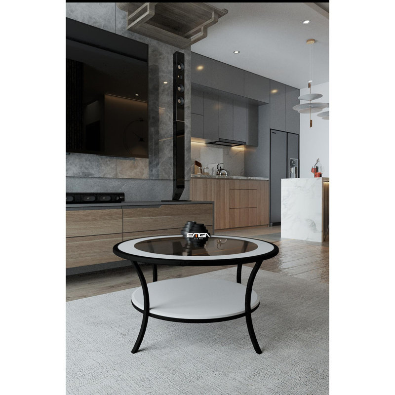 Glorias Coffee Table, Fume/White