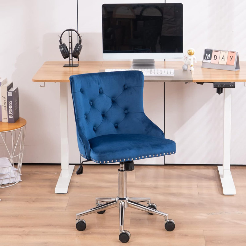 Matthias Task Chair Office Chairs Makeup chair, Chrome, Blue