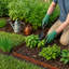 Harbour Housewares Plastic Lawn Edging Kit 100m x 4cm with 400 Pegs & Mallet-102505174