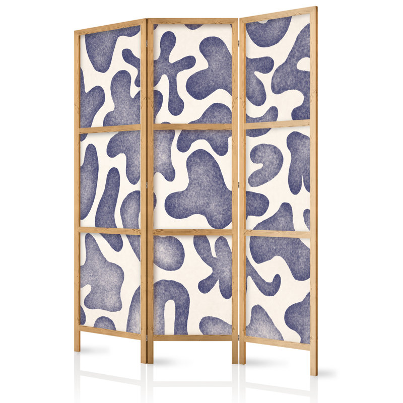 171cm H Solid Wood Folding Room Divider, 171cm H x 135cm W x 1.2cm D, 3