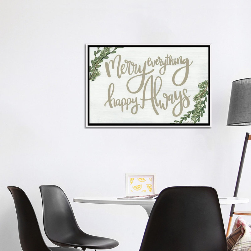 Tout joyeux - reproduction d'art murale - toile encadrée, H 26 po x l 40 po, Reproduction encadrée sans passe-partout, Blanc