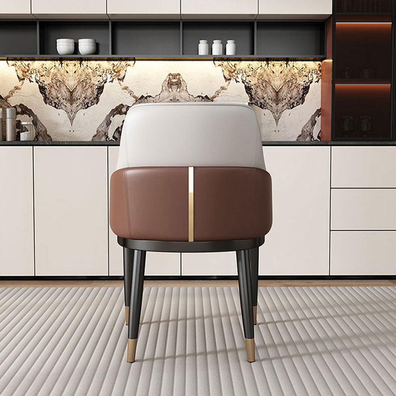Beige Solid back side Chair(Set of 2)