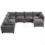 Canapé modulaire de 117,5 po avec repose-pieds mobile et rangement, siège 7 places-1220404653