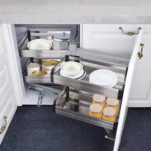 how to install VADANIA Pull Out Blind Corner Kitchen Organizer for