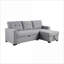 Canapé modulaire avec lit simple escamotable et amp; Chaise avec rangement | Lin gris clair