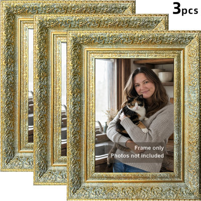 8" x 10" Antique Gold 3 PCS Picture Frame for Wedding Gifts