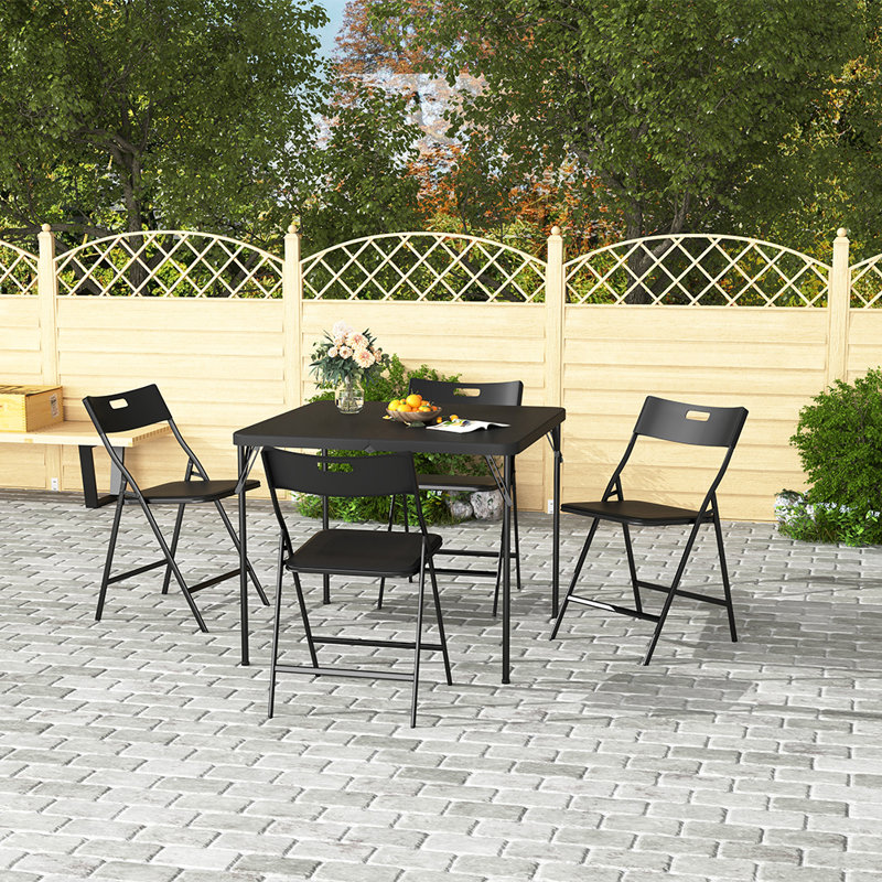 Ensemble de table pliante et de chaises portatives 5 pièces pour l'intérieur et l'extérieur