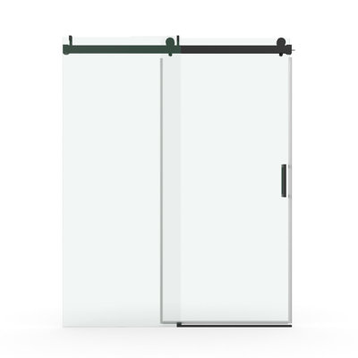 Porte de douche coulissante sans cadre de 56 à 60 po x H 76 po avec verre trempé épais de 3/8 po (10 mm)