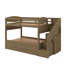 Lit superposé avec lit gigogne, escalier de rangement, garde-robe et 3 tiroirs, structure en bois superposée peu encombrante-1871846837