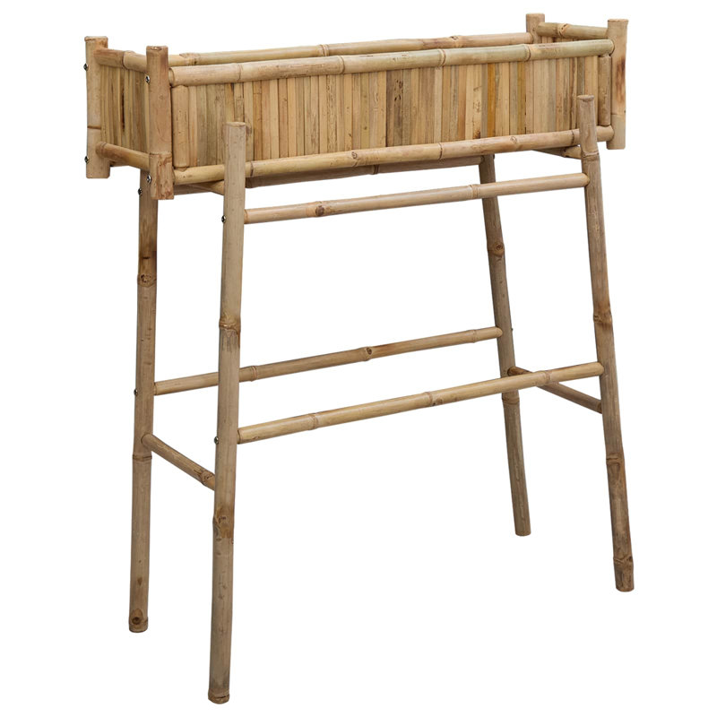  Jardinière de jardin avec support Naturel 39,37 x 14,96 x 44,88 po, H 44,88 po x l 39,37 po x P 14,96 po