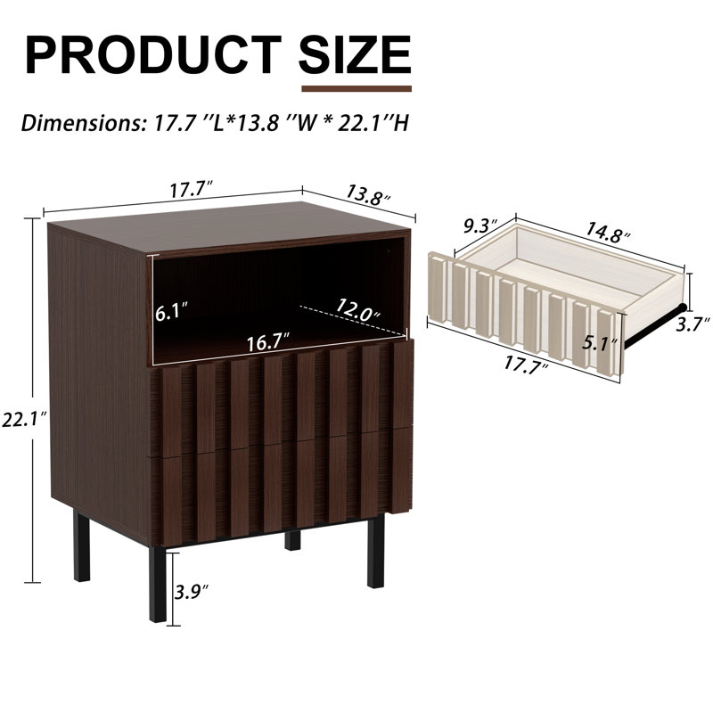 Sevyn bedside table, Café