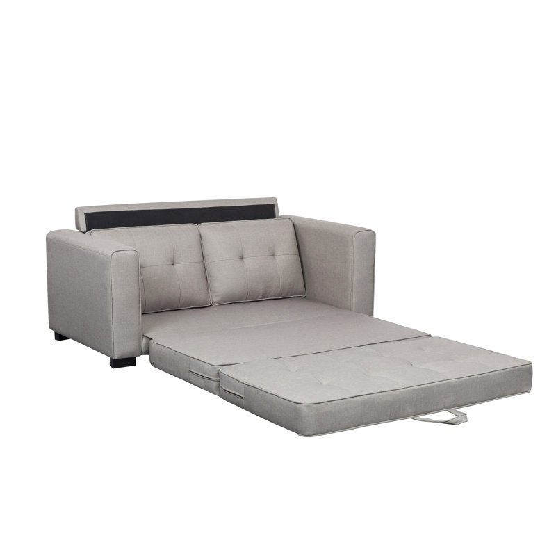 Bray Upholstered 58'' Sleeper Sofa, Light Brown 100% Linen