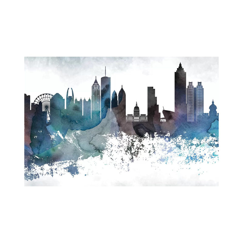 Lignes bleues d'Atlanta, H 18 po x l 26 po x P 1,5 po