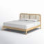 Lit plateforme en bois massif avec tête de lit en rotin Blomquist-91924900-91949587