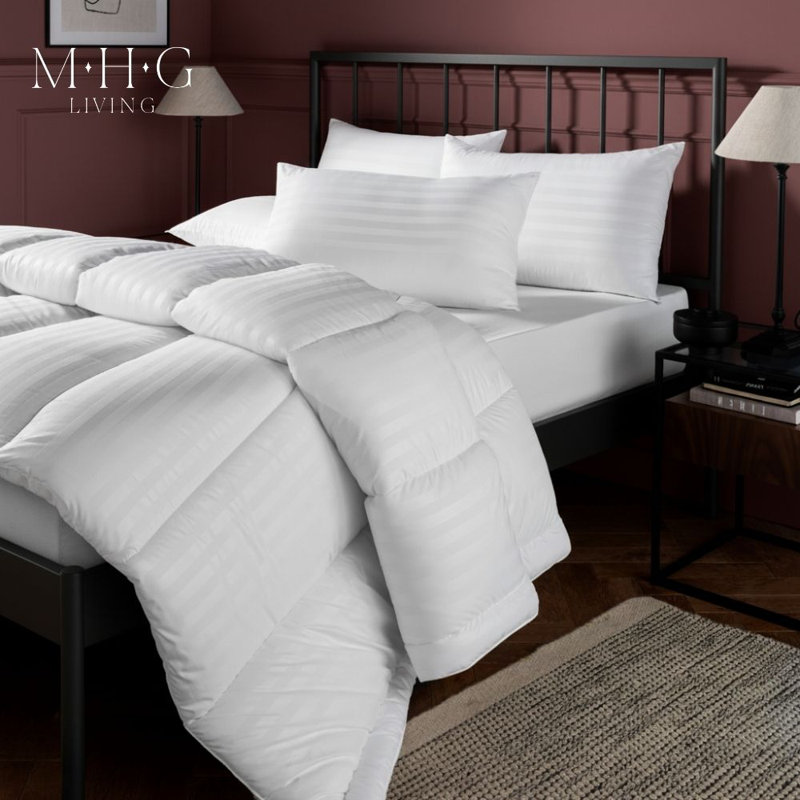 MHG Living Striped Duvet & Pillow Set - 3 Tog Summer Duvet Perfect for Hot Summer Nights - Available in All UK Sizes