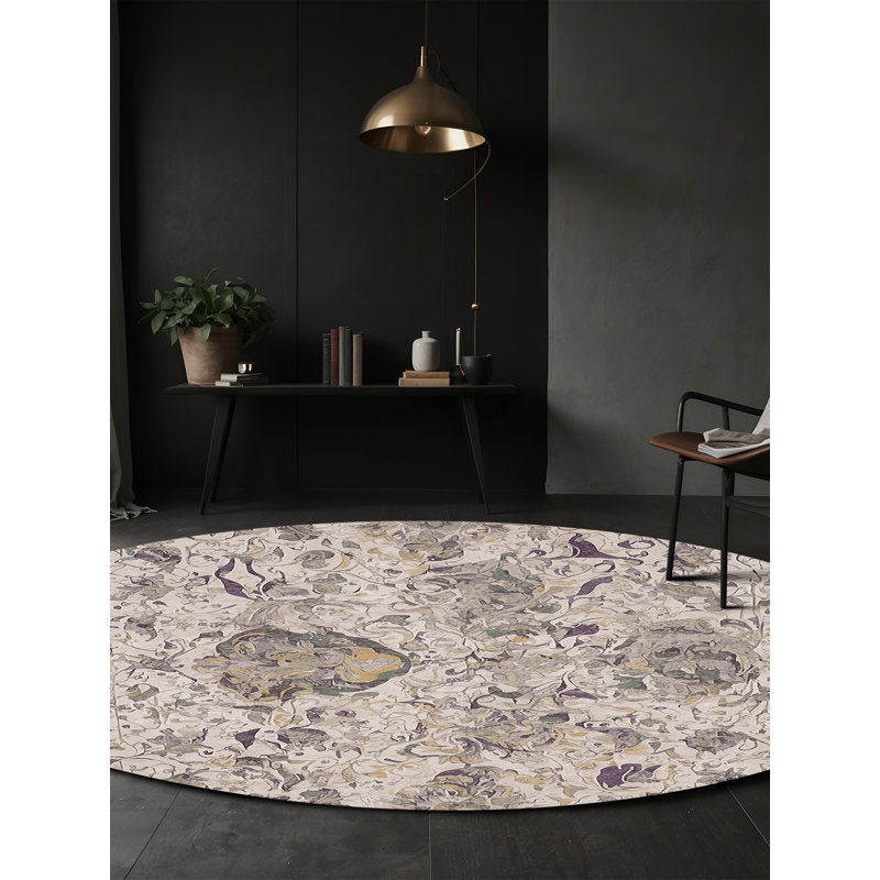 Silky Soft Plush Gray Area Rug, Round 7'