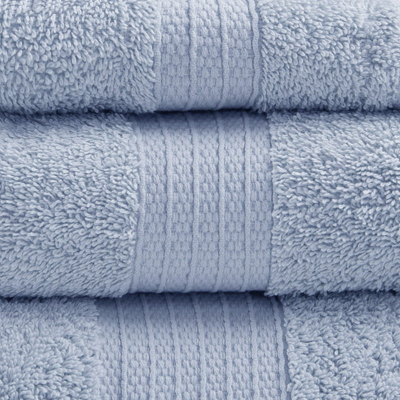 6 Piece Cotton Towel Set, Blue