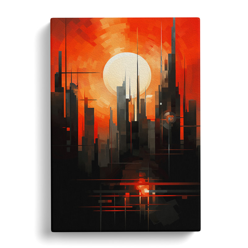 Sunset Constructivism No.2 - Wrapped Canvas, 60cm H x 40cm W x 3cm D