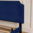 Blue Queen Panel Bed With Scooped Headboard