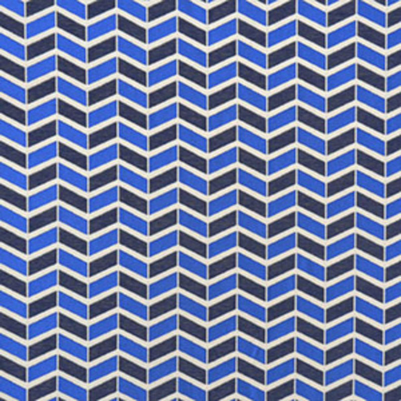 Blue Ribbon Chevron Fabric, Blue Ink
