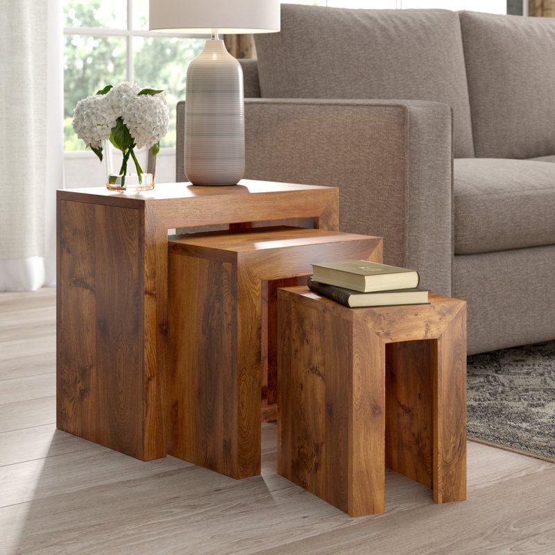 Solid Wood Sled Nesting Tables