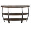 Flint Sofa Table w 2 Shelves, 52 Inch Semi Circle Top, Brown, Barrel