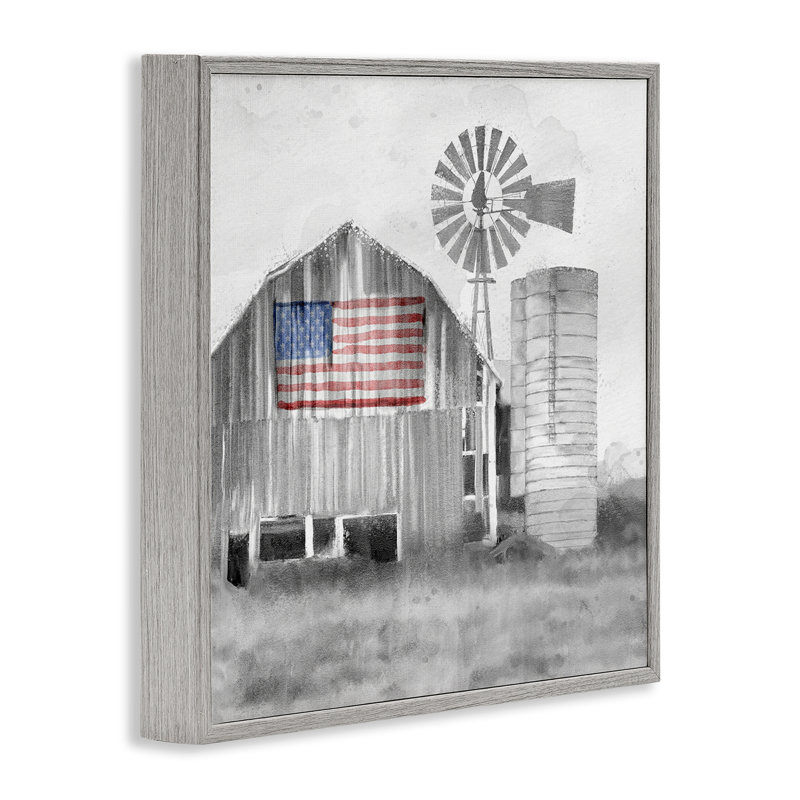 «Grandfather's Barn» avec giclée encadrée, conception de Kim Allen, Giclée de ferme grise encadrée, H 17 po x l 17 po