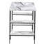 Bureau d'ordinateur, bureau personnel, ordinateur portable, tablettes de rangement, bureau de 48 po, stratifié aspect marbre blanc, métal noir, contemporain, moderne-1100380659