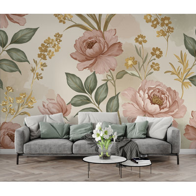 Papier peint botanique antique Royal Garden - aquarelle