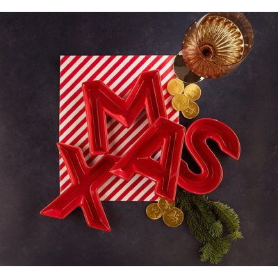 4pc Red Xmas Serving Letters