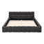 Grand cadre de lit tapissier grand avec tissu épais, lit plateforme grand format en chenille avec tête de lit et structure solide. Aucun sommier tapissier requis-1726561835