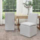 Keaton 21" Wide Modern No Assembly Upholstered Linen Side Dining Chair with Casters