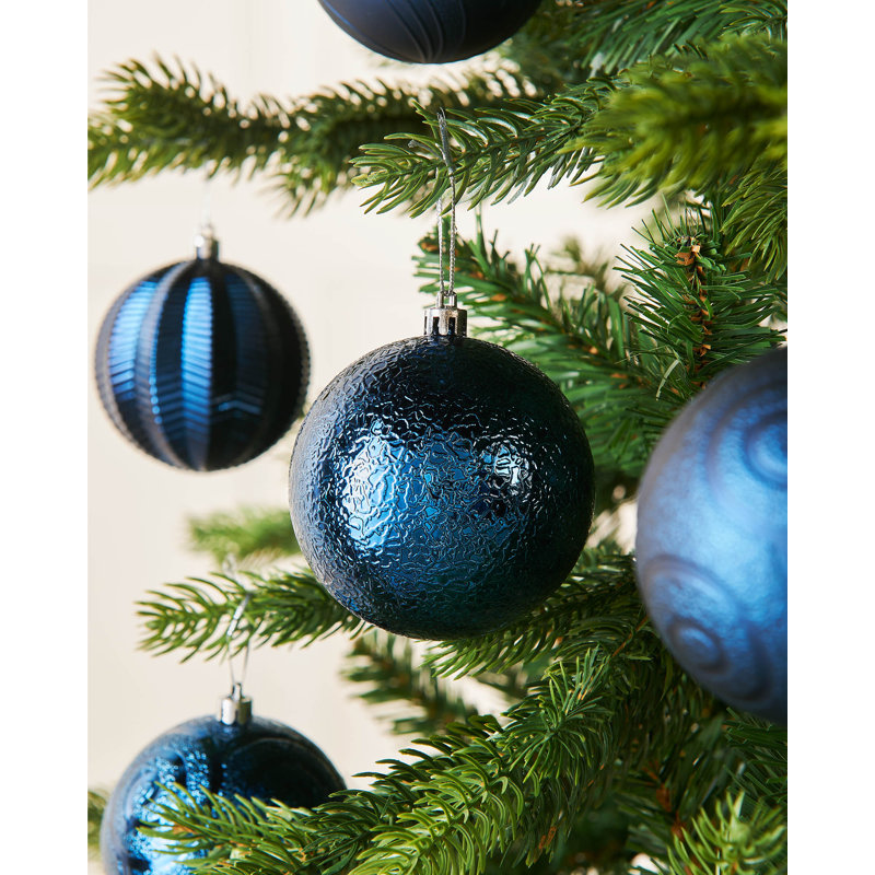 9.29cm Solid Colour Plastic / Acrylic Bauble, Navy Blue