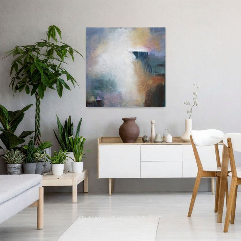 Art abstrait contemporain First Light, H 36 po x l 36 po