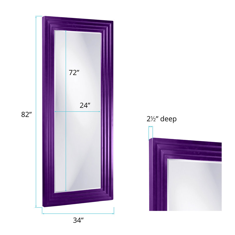 Miroir pleine longueur Amy, 82 po x 34 po, Lilas