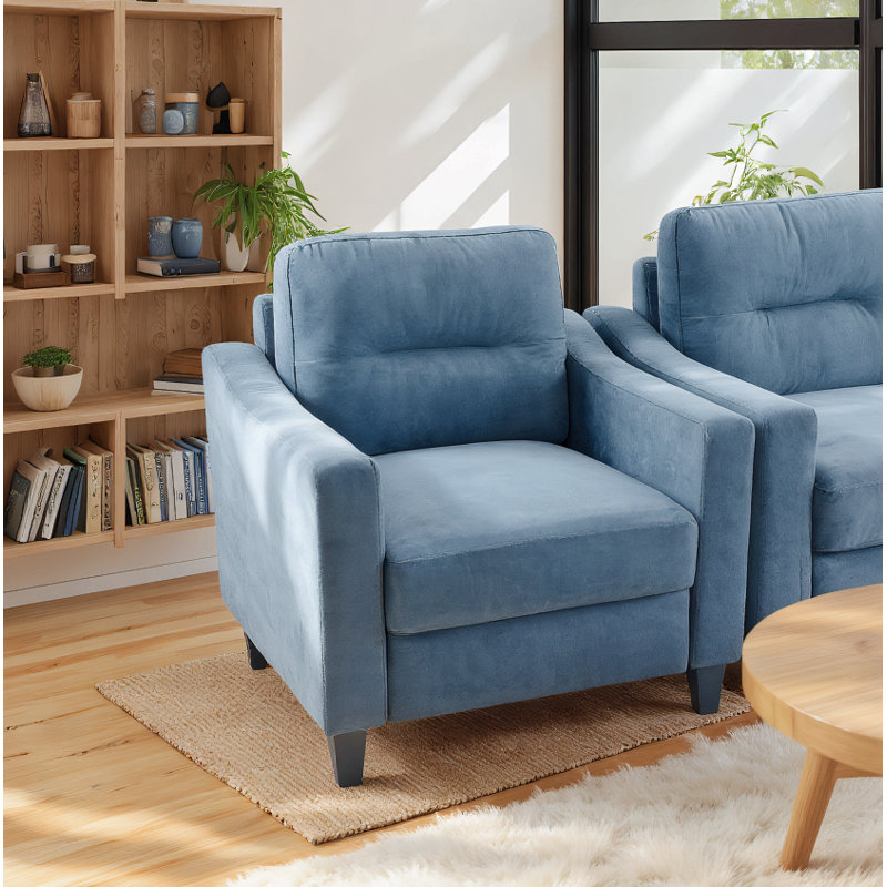 Ensemble de canapé modulaire confortable 1 + 2 + 3, Velours bleu