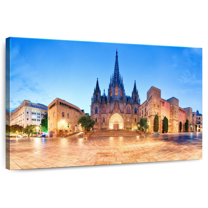 Lumières de la cathédrale de Barcelone, H 8 po x l 12 po