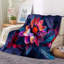Couverture polaire royale à motif floral néon - Jeté en flanelle ultra douce et moelleuse pour lit, canapé, motif mandala, décoration florale bohème, 76 x 102 cm-135725852