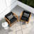 Outdoor Acacia Wood Club Wooden Armchair with Cushions-2142566577