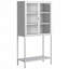 Armoire de rangement avec portes en verre et 2 tablettes réglables-2064006369