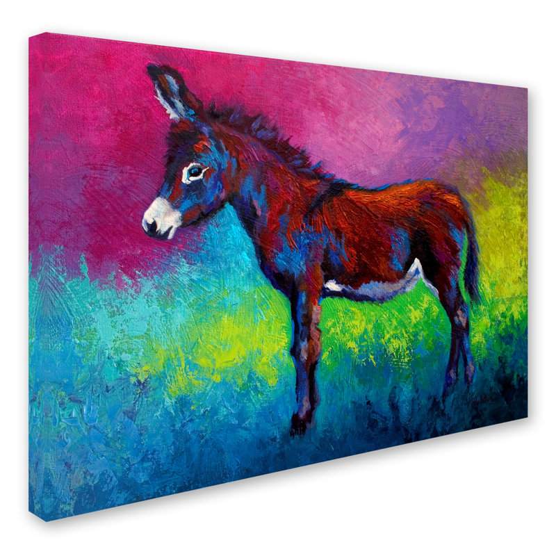 «Donkey Jenny» par Marion Rose, reproduction sur toile, H 24 po x l 32 po x P 2 po