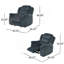 Design classique, tissu moelleux gris acier, fauteuil inclinable oscillant