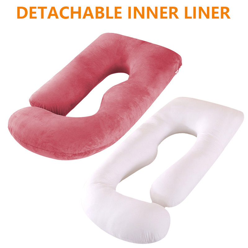 Oreiller de corps en forme de J 69 po, Rouge