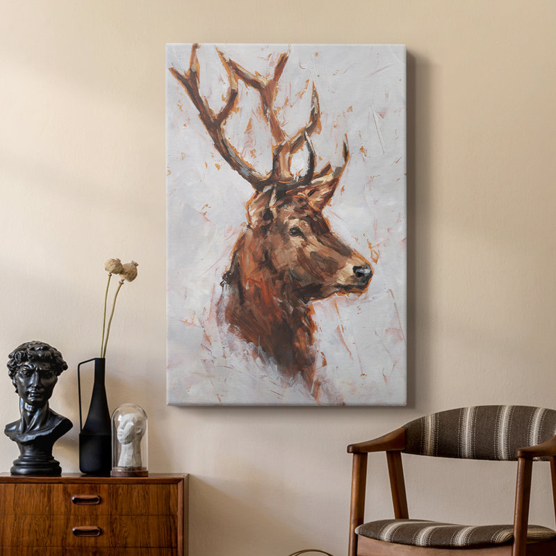 Stag Study II -Custom Wrapped Gallery Cavas, 27" H x 18" W