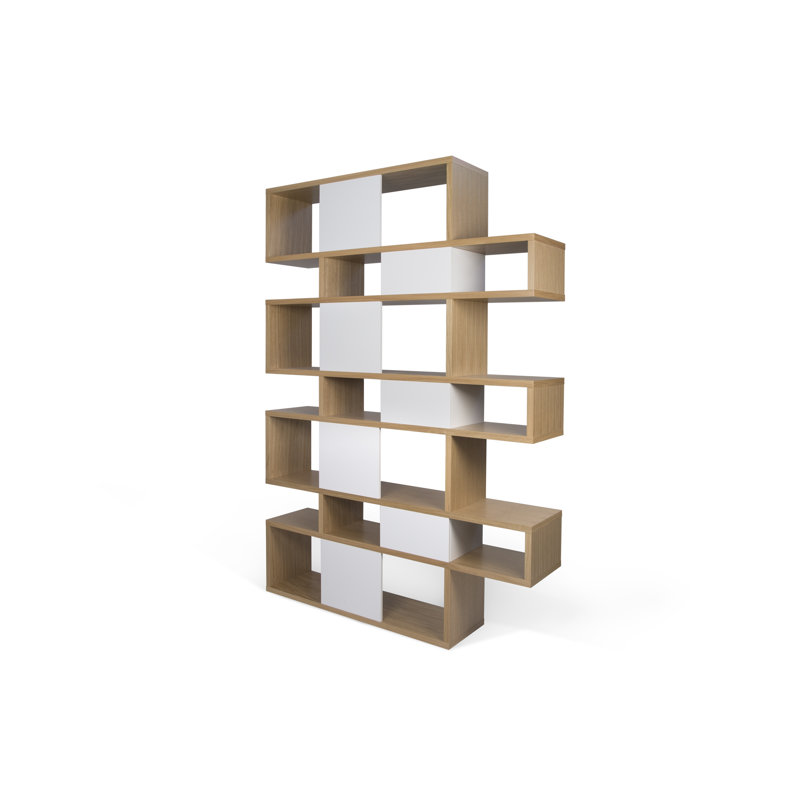 Geometric Bookcase, Walnut / Matte White